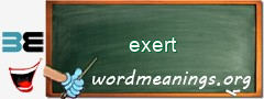 WordMeaning blackboard for exert